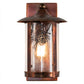 Meyda Lighting Fulton 221039 8" Vintage Copper Winter Pine Solid Mount Wall Sconce With Clear Seeded Shade Glass