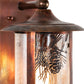 Meyda Lighting Fulton 221039 8" Vintage Copper Winter Pine Solid Mount Wall Sconce With Clear Seeded Shade Glass