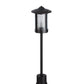 Meyda Lighting Fulton 23" Craftsman Brown Prime Outdoor Pier Mount Light With Clear Granite Shade Glass
