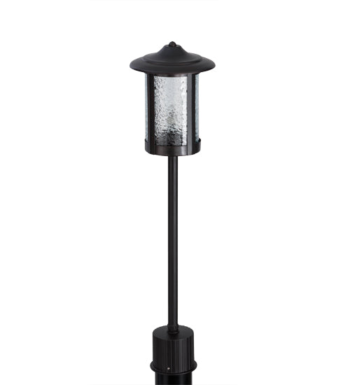 Meyda Lighting Fulton 23" Craftsman Brown Prime Outdoor Pier Mount Light With Clear Granite Shade Glass