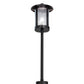 Meyda Lighting Fulton 23" Craftsman Brown Prime Outdoor Pier Mount Light With Clear Granite Shade Glass