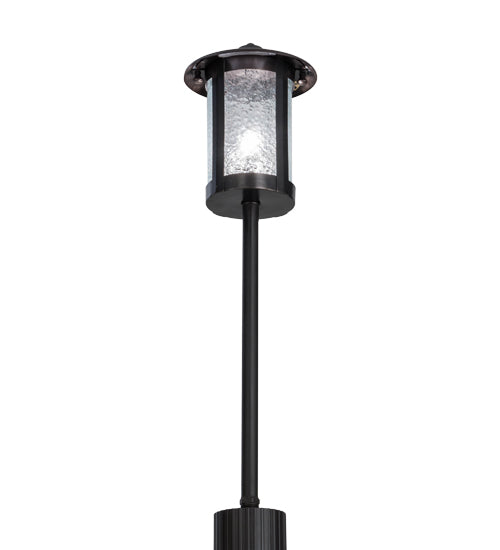 Meyda Lighting Fulton 23" Craftsman Brown Prime Outdoor Pier Mount Light With Clear Granite Shade Glass