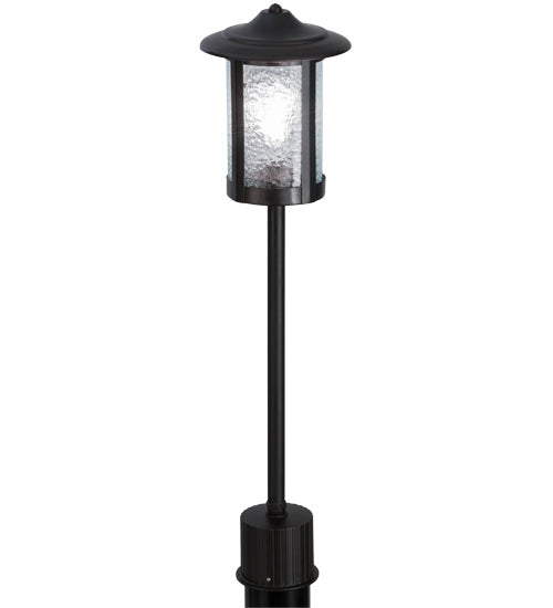 Meyda Lighting Fulton 23" Craftsman Brown Prime Outdoor Pier Mount Light With Clear Granite Shade Glass