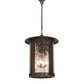 Meyda Lighting Fulton 24" 4-Light Craftsman Brown Winter Pine Pendant Light With Clear Seeded Shade Glass