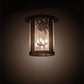 Meyda Lighting Fulton 24" 4-Light Craftsman Brown Winter Pine Pendant Light With Clear Seeded Shade Glass