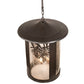 Meyda Lighting Fulton 24" 4-Light Craftsman Brown Winter Pine Pendant Light With Clear Seeded Shade Glass