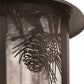 Meyda Lighting Fulton 24" 4-Light Craftsman Brown Winter Pine Pendant Light With Clear Seeded Shade Glass