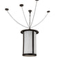 Meyda Lighting Fulton 24" 4-Light Oil Rubbed Bronze Prime Pendant Light With White Angelwing Idalight Shade