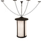 Meyda Lighting Fulton 24" 4-Light Oil Rubbed Bronze Prime Pendant Light With White Angelwing Idalight Shade