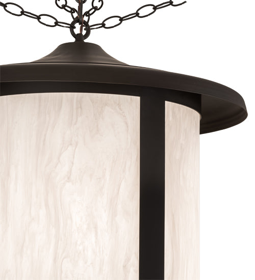 Meyda Lighting Fulton 24" 4-Light Oil Rubbed Bronze Prime Pendant Light With White Angelwing Idalight Shade