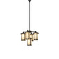 Meyda Lighting Fulton 24" 5-Light Craftsman Brown Chandelier With Beige Botticino Idalight Shade