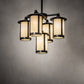 Meyda Lighting Fulton 24" 5-Light Craftsman Brown Chandelier With Beige Botticino Idalight Shade