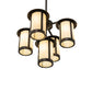 Meyda Lighting Fulton 24" 5-Light Craftsman Brown Chandelier With Beige Botticino Idalight Shade