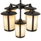 Meyda Lighting Fulton 24" 5-Light Craftsman Brown Chandelier With Beige Botticino Idalight Shade