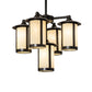 Meyda Lighting Fulton 24" 5-Light Craftsman Brown Chandelier With Beige Botticino Idalight Shade