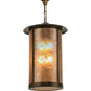Meyda Lighting Fulton 24" 8-Light Antique Copper Prime Lantern Pendant Light With Silver Mica Shade Glass