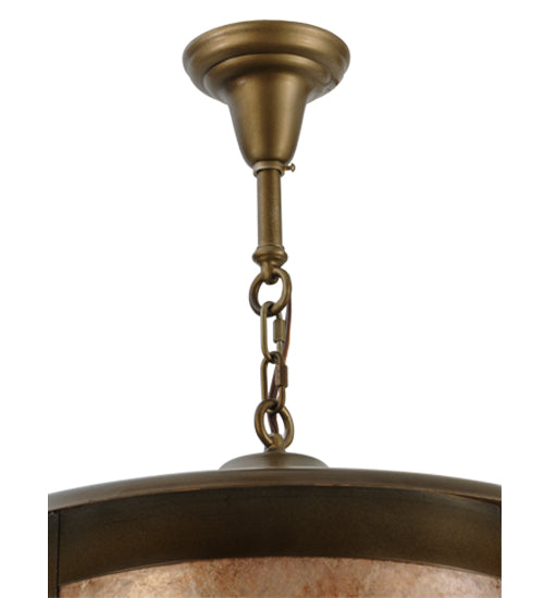 Meyda Lighting Fulton 24" 8-Light Antique Copper Prime Lantern Pendant Light With Silver Mica Shade Glass