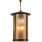 Meyda Lighting Fulton 24" 8-Light Antique Copper Prime Lantern Pendant Light With Silver Mica Shade Glass