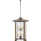 Meyda Lighting Fulton 24" 8-Light Cafe Noir Prime Lantern Pendant Light With Clear Seeded Shade Glass