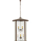 Meyda Lighting Fulton 24" 8-Light Cafe Noir Prime Lantern Pendant Light With Clear Seeded Shade Glass