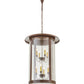 Meyda Lighting Fulton 24" 8-Light Cafe Noir Prime Lantern Pendant Light With Clear Seeded Shade Glass