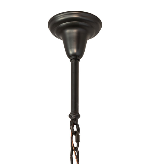 Meyda Lighting Fulton 24" 8-Light Craftsman Brown On Brass Prime Lantern Pendant Light With Clear Seeded Shade Glass