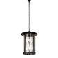 Meyda Lighting Fulton 24" 8-Light Craftsman Brown On Brass Prime Lantern Pendant Light With Clear Seeded Shade Glass