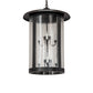 Meyda Lighting Fulton 24" 8-Light Craftsman Brown On Brass Prime Lantern Pendant Light With Clear Seeded Shade Glass