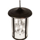 Meyda Lighting Fulton 24" 8-Light Craftsman Brown On Brass Prime Lantern Pendant Light With Clear Seeded Shade Glass