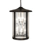 Meyda Lighting Fulton 24" 8-Light Craftsman Brown On Brass Prime Lantern Pendant Light With Clear Seeded Shade Glass