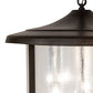Meyda Lighting Fulton 24" 8-Light Craftsman Brown On Brass Prime Lantern Pendant Light With Clear Seeded Shade Glass