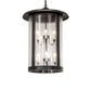 Meyda Lighting Fulton 24" 8-Light Craftsman Brown On Brass Prime Lantern Pendant Light With Clear Seeded Shade Glass