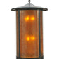 Meyda Lighting Fulton 24" 8-Light Craftsman Brown Prime Lantern Pendant Light With Amber Mica Shade Glass