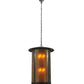 Meyda Lighting Fulton 24" 8-Light Craftsman Brown Prime Lantern Pendant Light With Amber Mica Shade Glass