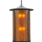 Meyda Lighting Fulton 24" 8-Light Craftsman Brown Prime Lantern Pendant Light With Amber Mica Shade Glass