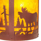 Meyda Lighting Fulton 24" 8-Light Rust Moose Creek Pendant Light With Amber Mica Shade Glass
