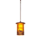 Meyda Lighting Fulton 24" 8-Light Rust Moose Creek Pendant Light With Amber Mica Shade Glass