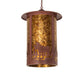 Meyda Lighting Fulton 24" 8-Light Rust Moose Creek Pendant Light With Amber Mica Shade Glass