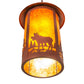 Meyda Lighting Fulton 24" 8-Light Rust Moose Creek Pendant Light With Amber Mica Shade Glass