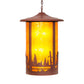 Meyda Lighting Fulton 24" 8-Light Rust Moose Creek Pendant Light With Amber Mica Shade Glass