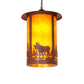Meyda Lighting Fulton 24" 8-Light Rust Moose Creek Pendant Light With Amber Mica Shade Glass