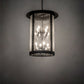 Meyda Lighting Fulton 24" 8-Light Textured Black Hanging Lantern Pendant Light With Clear Seeded Shade Glass