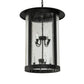 Meyda Lighting Fulton 24" 8-Light Textured Black Hanging Lantern Pendant Light With Clear Seeded Shade Glass