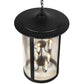Meyda Lighting Fulton 24" 8-Light Textured Black Hanging Lantern Pendant Light With Clear Seeded Shade Glass