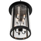 Meyda Lighting Fulton 24" 8-Light Textured Black Hanging Lantern Pendant Light With Clear Seeded Shade Glass