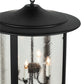Meyda Lighting Fulton 24" 8-Light Textured Black Hanging Lantern Pendant Light With Clear Seeded Shade Glass