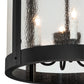 Meyda Lighting Fulton 24" 8-Light Textured Black Hanging Lantern Pendant Light With Clear Seeded Shade Glass