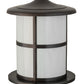 Meyda Lighting Fulton 24" Craftsman Brown Double Bar Mission Outdoor Pier Mount Light With White Art Shade Glass