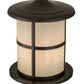 Meyda Lighting Fulton 24" Craftsman Brown Double Bar Mission Outdoor Pier Mount Light With White Art Shade Glass