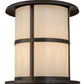 Meyda Lighting Fulton 24" Craftsman Brown Double Bar Mission Outdoor Pier Mount Light With White Art Shade Glass